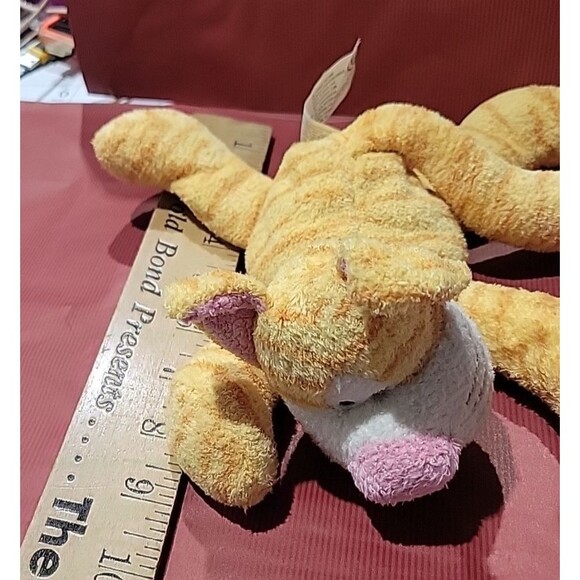 Vtg Cuddle Factory TABBY Orange Stripes Cat Kitten Bean Bag Plush Pink Nose Ears - Picture 6 of 8